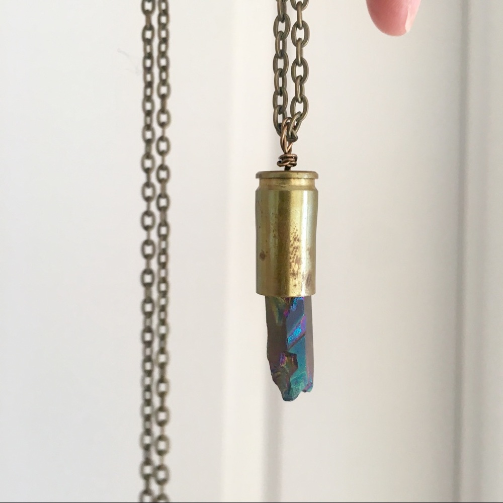 🌼 Handmade Crystal Bullet Shell Necklace